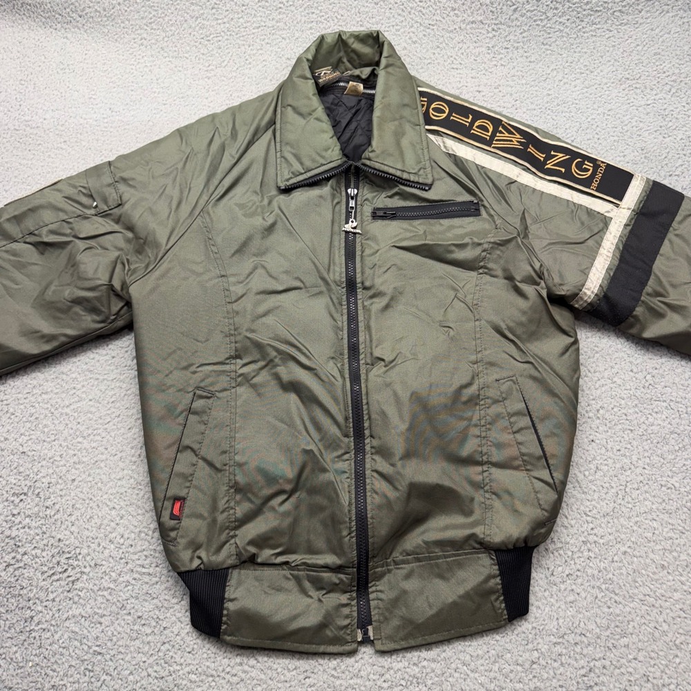 Hondaline Early Warning Mens Medium Olive Vintage Goldwing Motorcycle Jacket